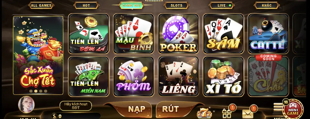 Các game bài đổi thưởng uy tín