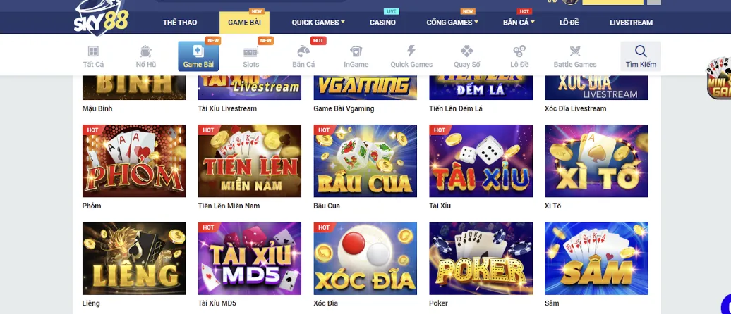 Sòng bài casino tại Sky88 đẳng cấp quốc tế